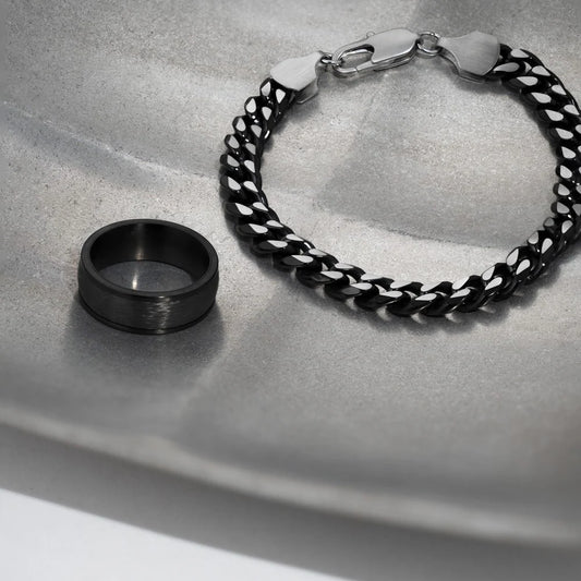 Stál Armband Svart