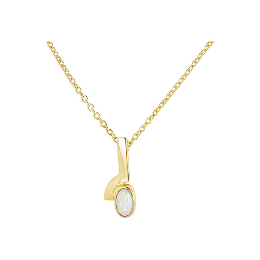 Handsmíðað gullmen með Opal