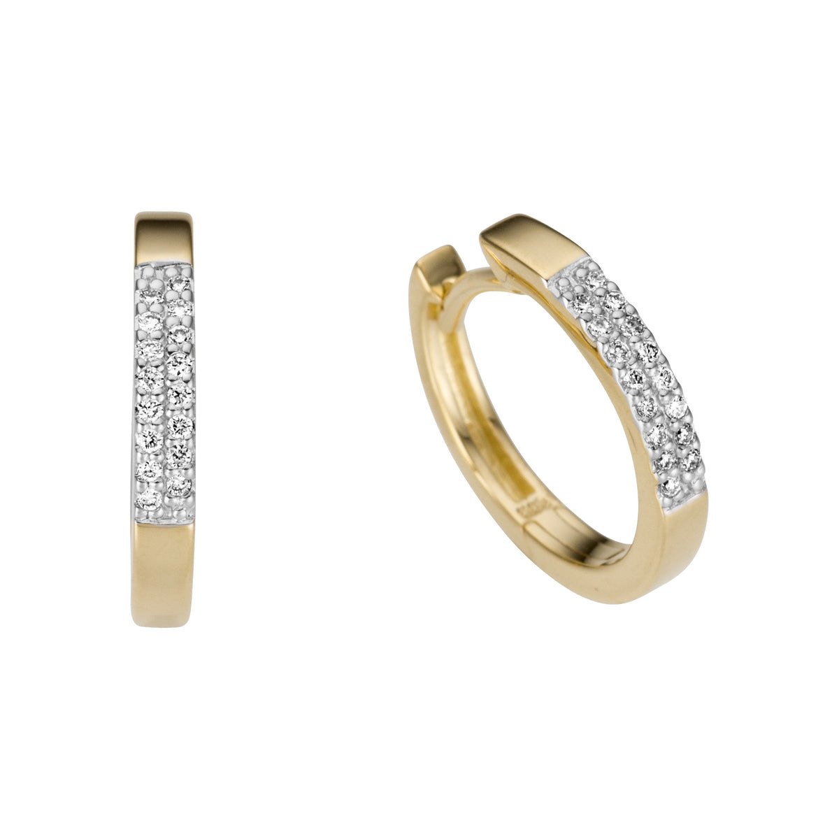 Hringlokkar - 14kt 0,10 ct bb