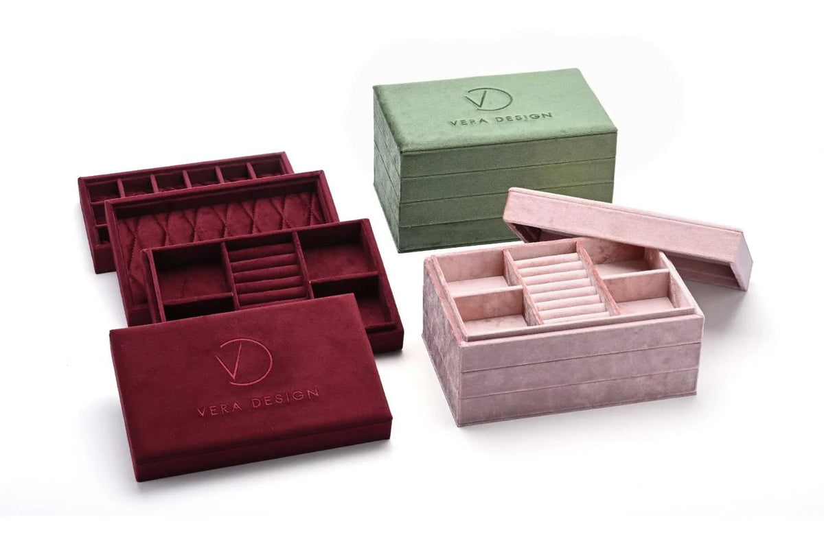 Vera Design - Stacker skartgripaskrín Pink Velvet