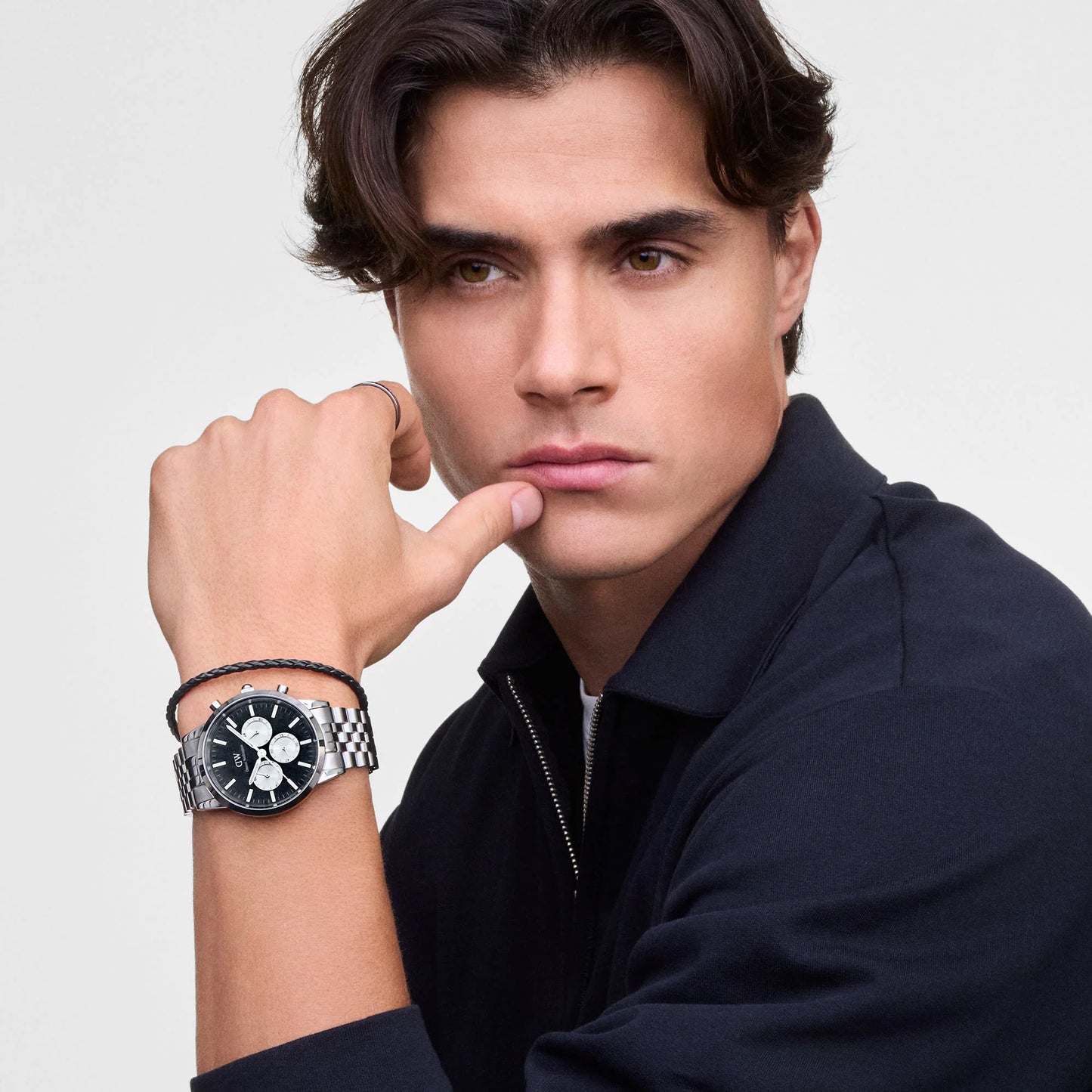 Daniel Wellington - Iconic Chronograph Arch 5-Link Onyx Panda Silver