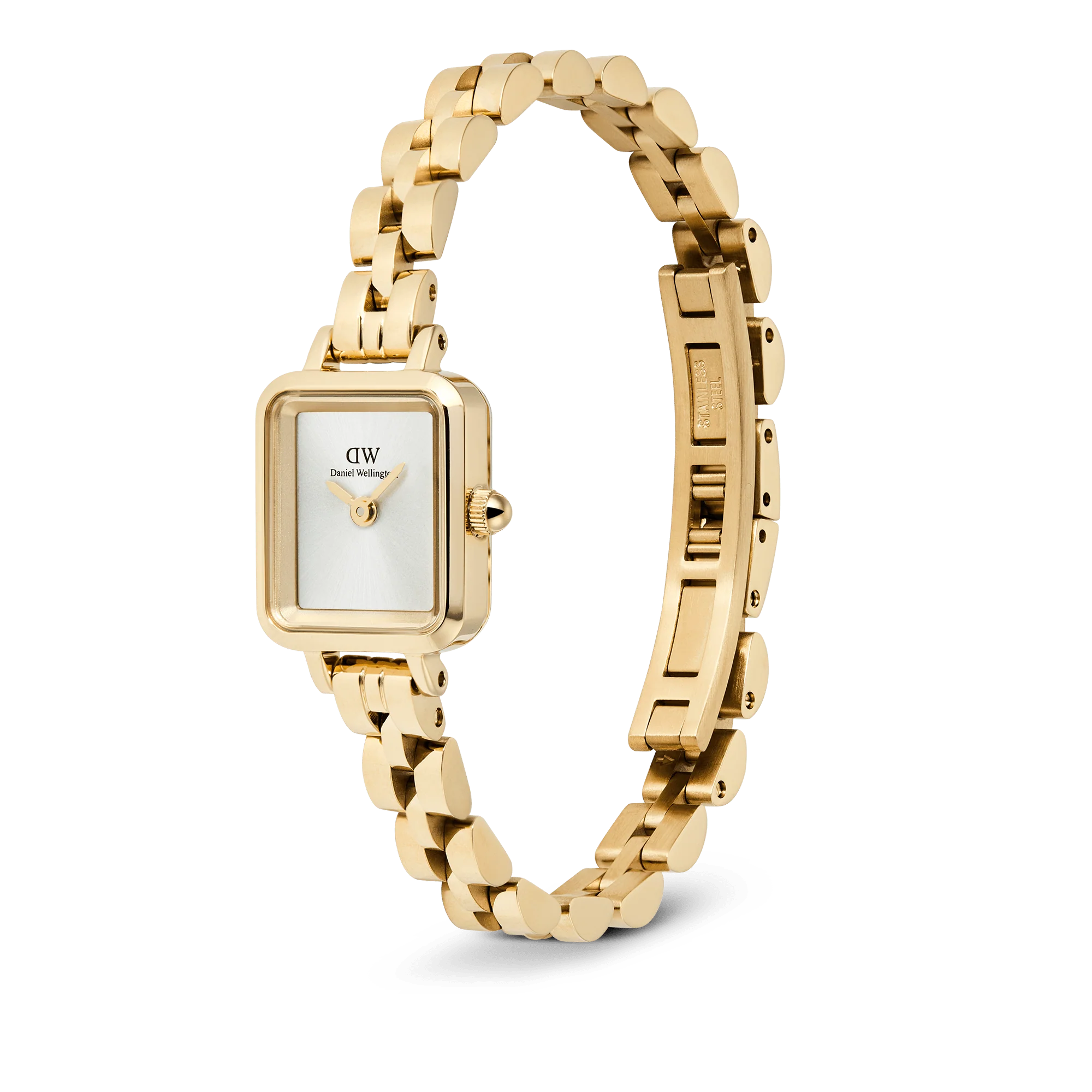 Daniel Wellington - Quadro Mini Arch 3-Link White Sunray Gold