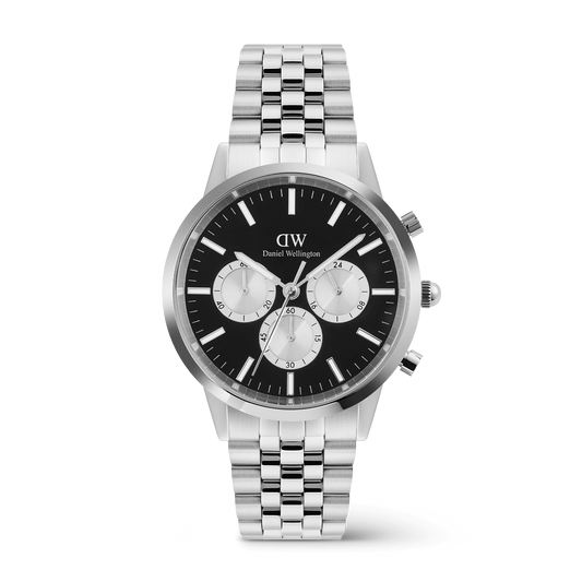 Daniel Wellington - Iconic Chronograph Arch 5-Link Onyx Panda Silver