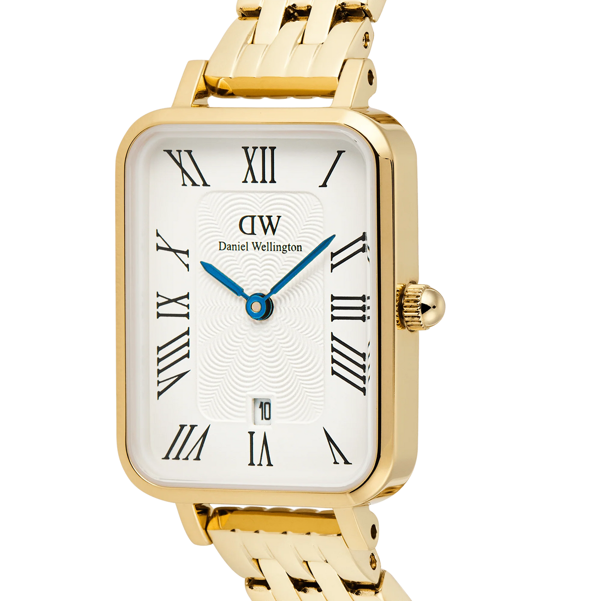 Daniel Wellington - Quadro Roman Numerals Date 5-link Gold