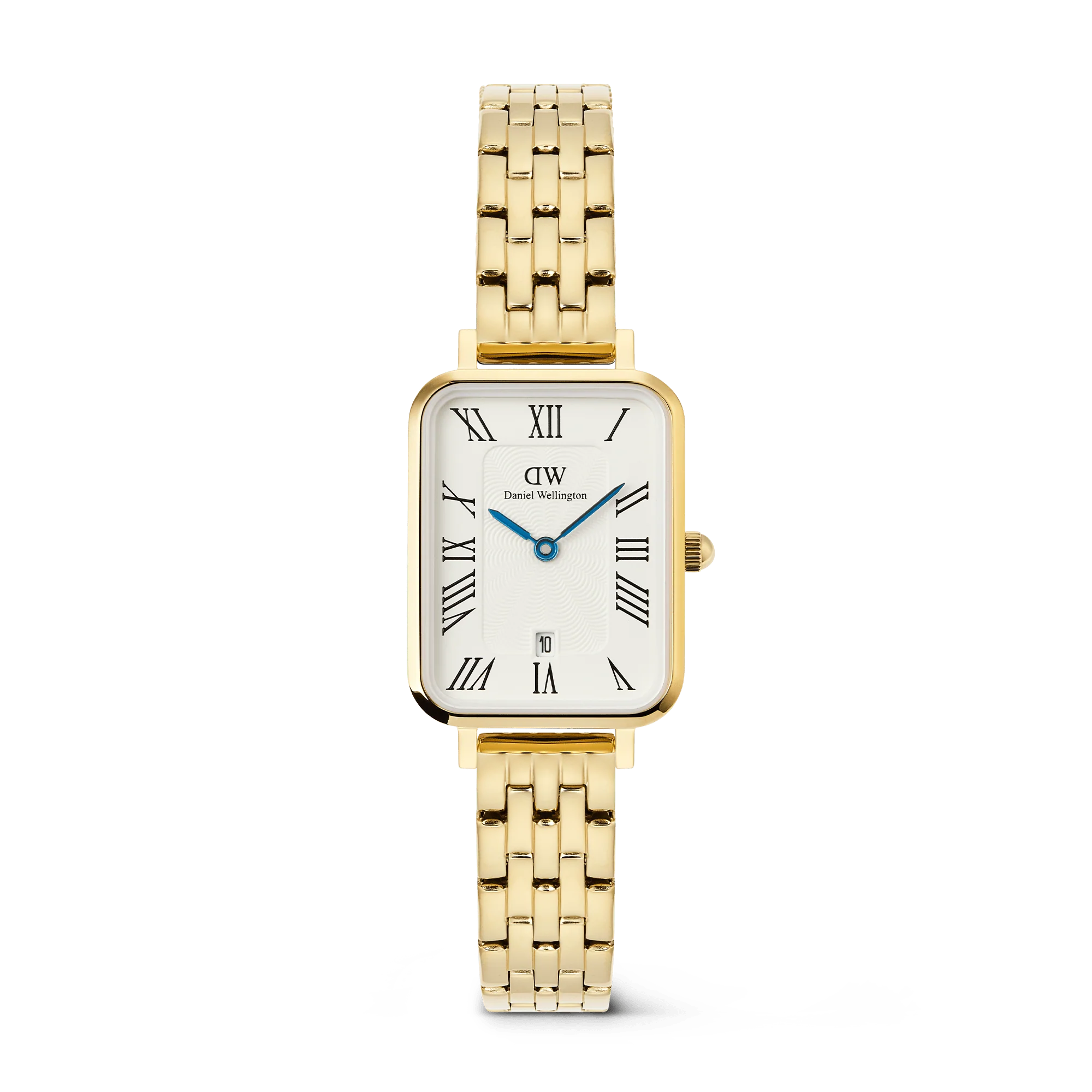Daniel Wellington - Quadro Roman Numerals Date 5-link Gold