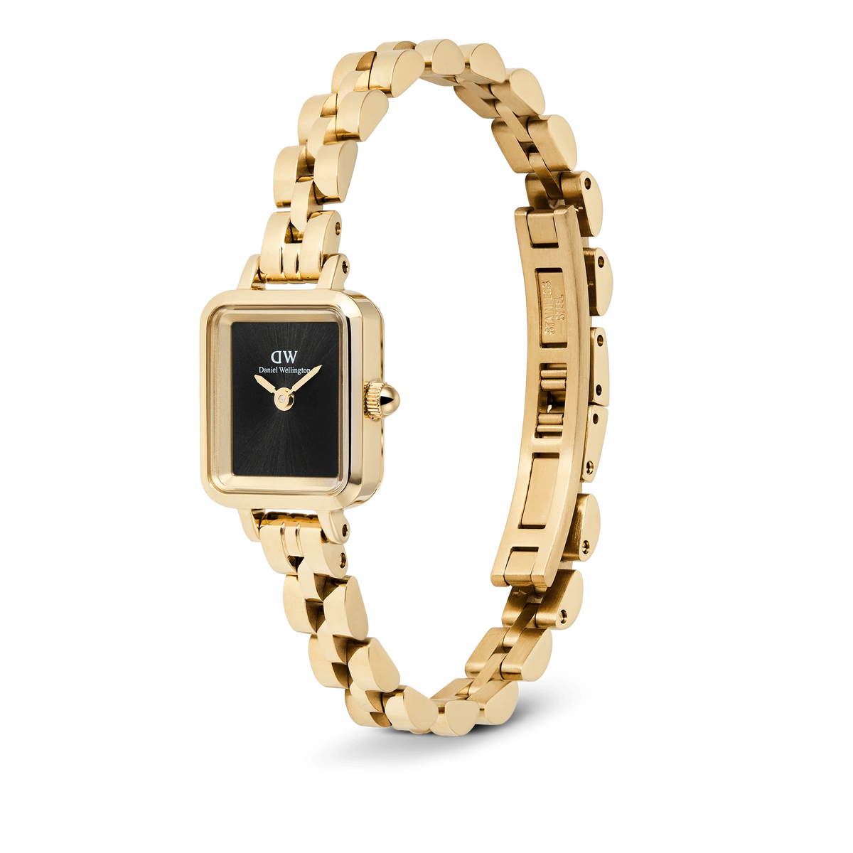 Daniel Wellington -Quadro Mini Arch 3-link Onyx Sunray Gold