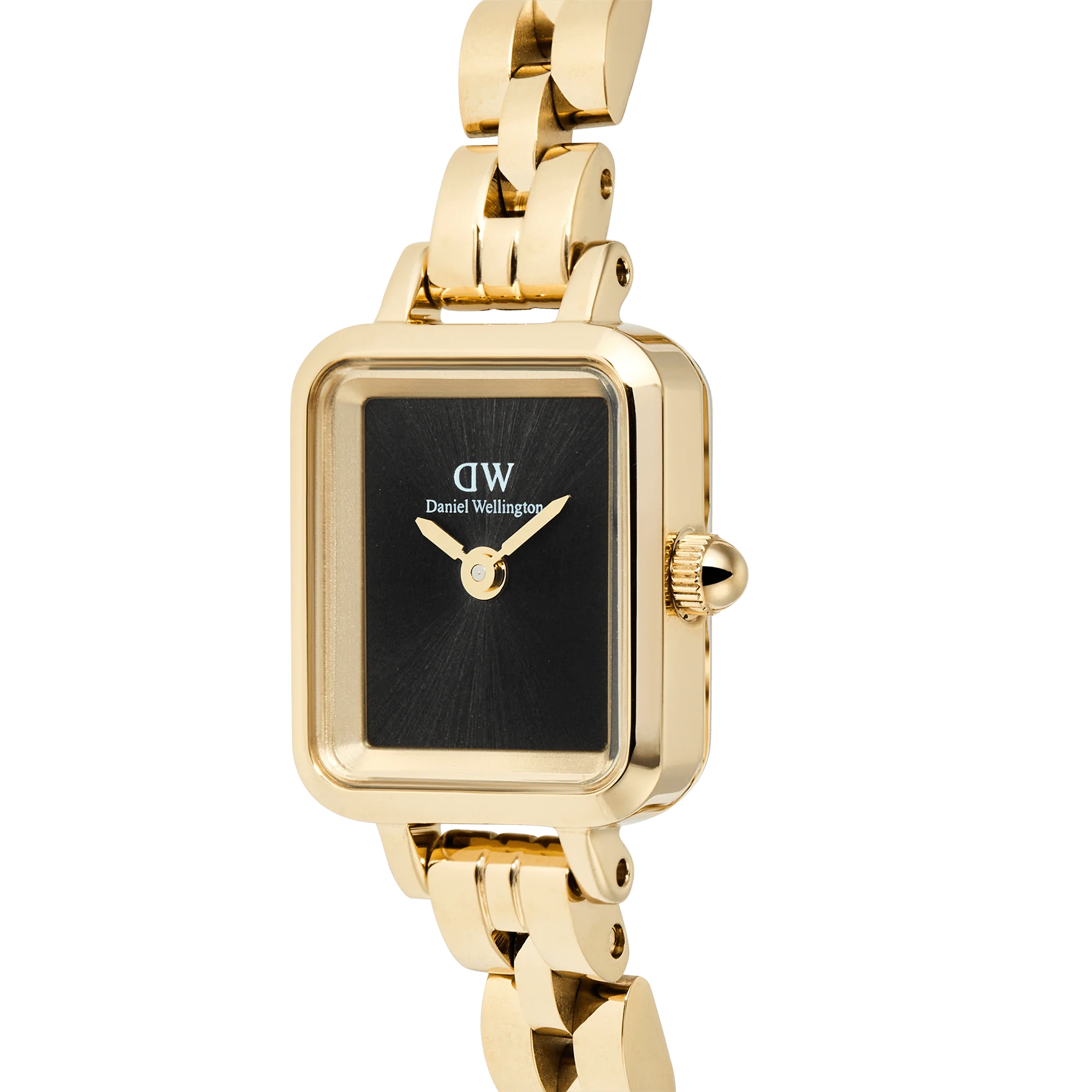 Daniel Wellington -Quadro Mini Arch 3-link Onyx Sunray Gold