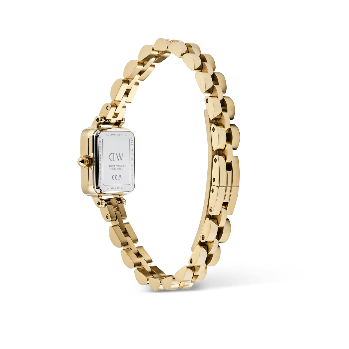 Daniel Wellington -Quadro Mini Arch 3-link Onyx Sunray Gold